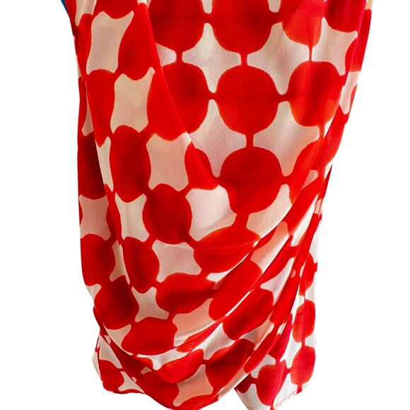 Anthropologie Maeve 100% Silk Draped Abstract Dot Blouse 8 - Picture 7 of 11